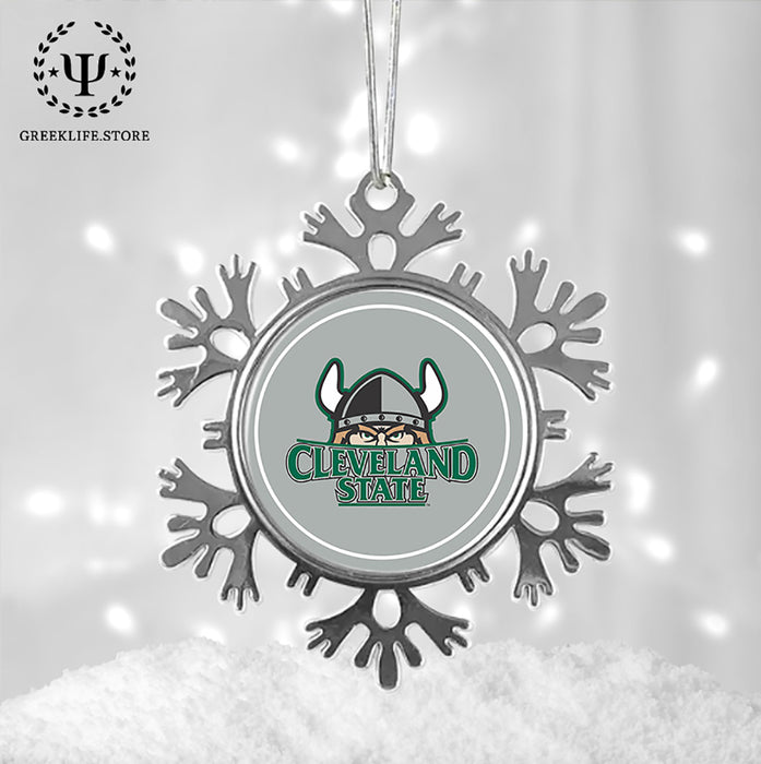 Cleveland State University Christmas Ornament - Snowflake Metal
