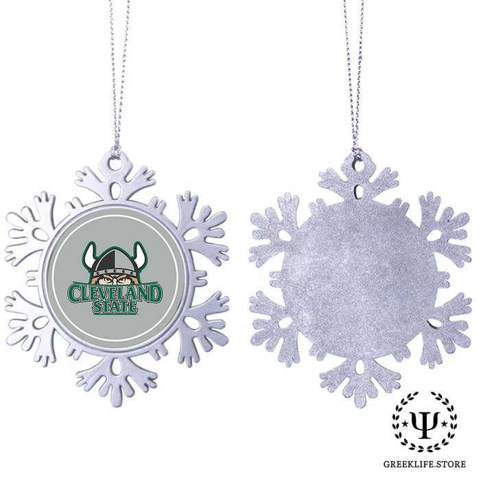 Cleveland State University Christmas Ornament - Snowflake Metal