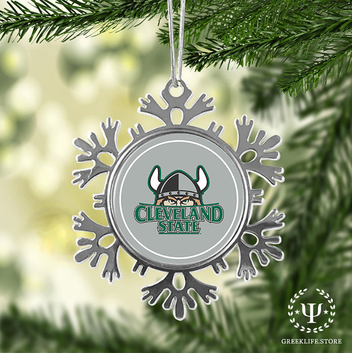 Cleveland State University Christmas Ornament - Snowflake Metal