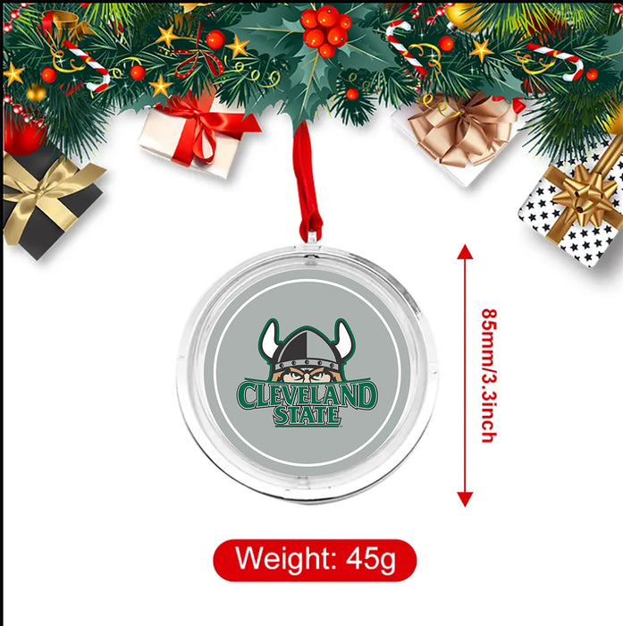 Cleveland State University Christmas Reversible Flat Round Ornament
