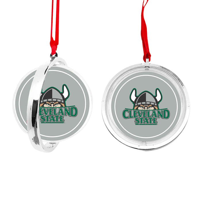 Cleveland State University Christmas Reversible Flat Round Ornament