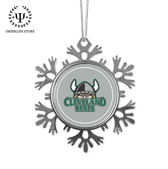 Cleveland State University Christmas Ornament - Snowflake Metal
