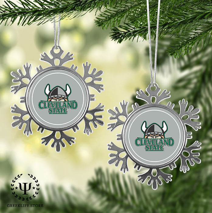 Cleveland State University Christmas Ornament - Snowflake Metal