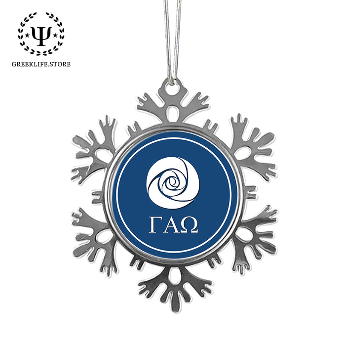 Gamma Alpha Omega Christmas Ornament - Snowflake Metal