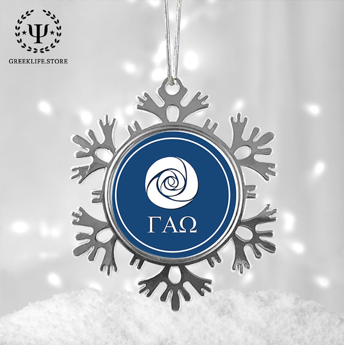 Gamma Alpha Omega Christmas Ornament - Snowflake Metal
