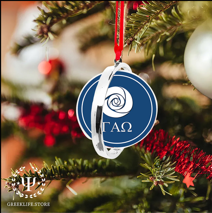 Gamma Alpha Omega Christmas Reversible Flat Round Ornament