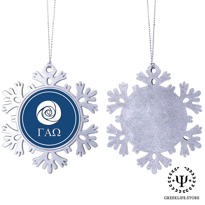 Gamma Alpha Omega Christmas Ornament - Snowflake Metal