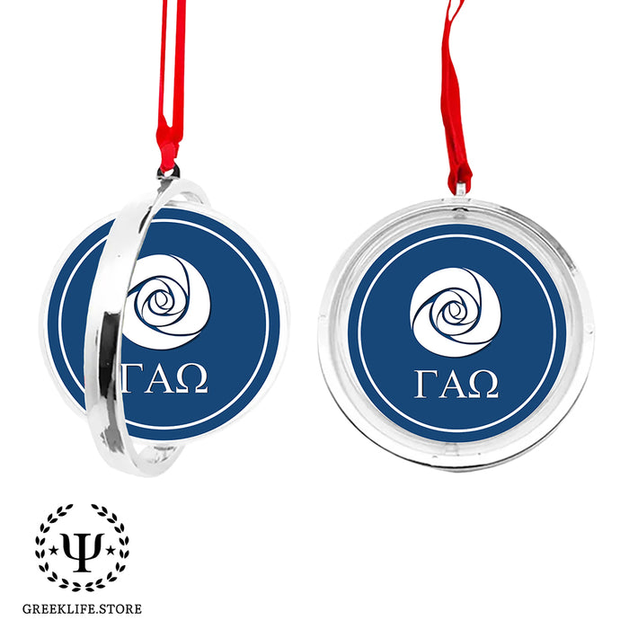 Gamma Alpha Omega Christmas Reversible Flat Round Ornament