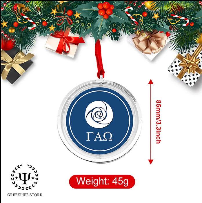 Gamma Alpha Omega Christmas Reversible Flat Round Ornament