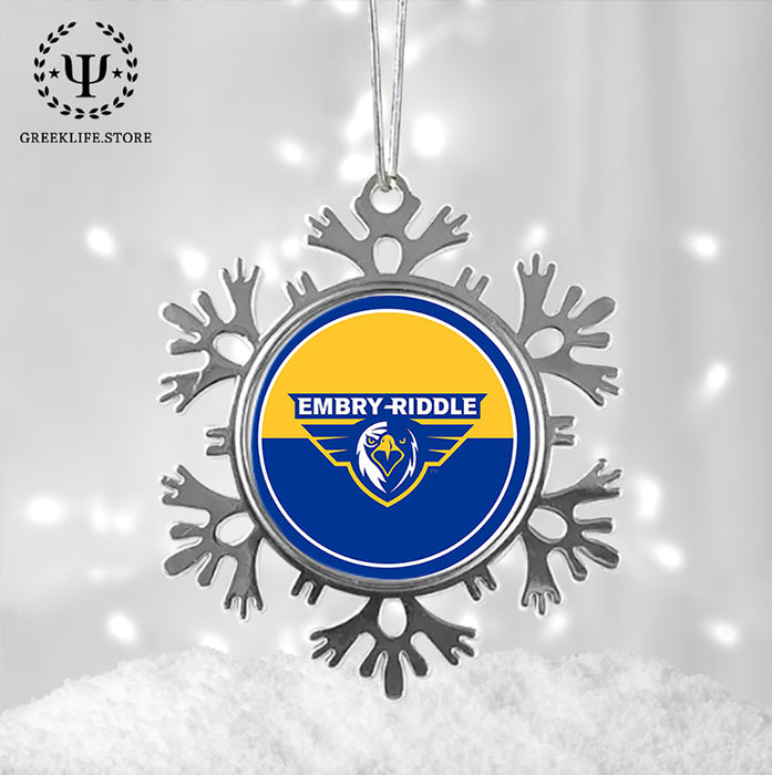Embry-Riddle Aeronautical University Christmas Ornament - Snowflake Metal