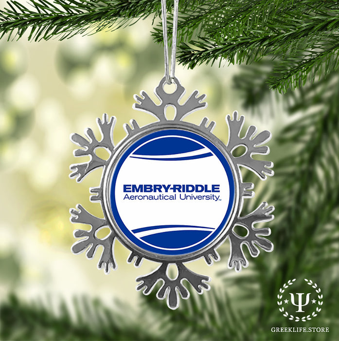 Embry-Riddle Aeronautical University Christmas Ornament - Snowflake Metal