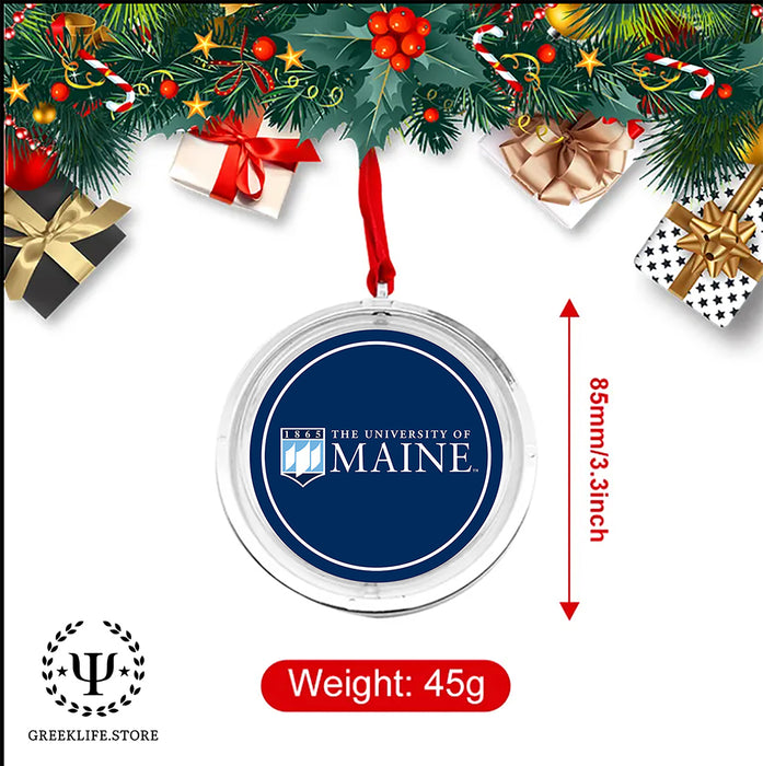 University of Maine Christmas Reversible Flat Round Ornament