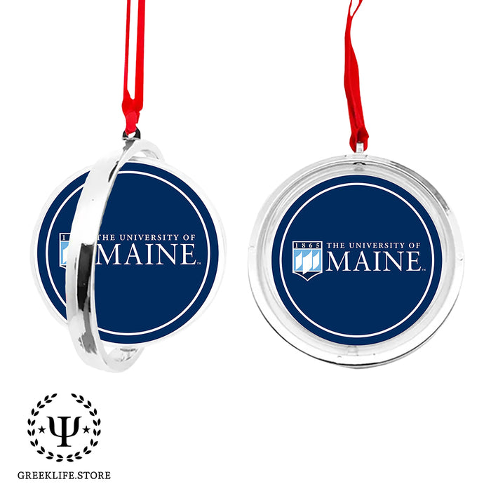 University of Maine Christmas Reversible Flat Round Ornament