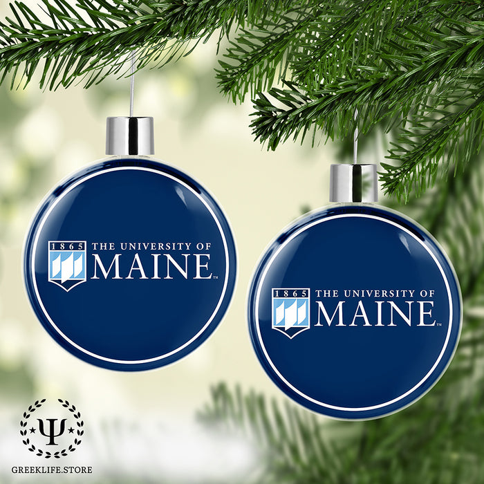 University of Maine Christmas Ornament Flat Round