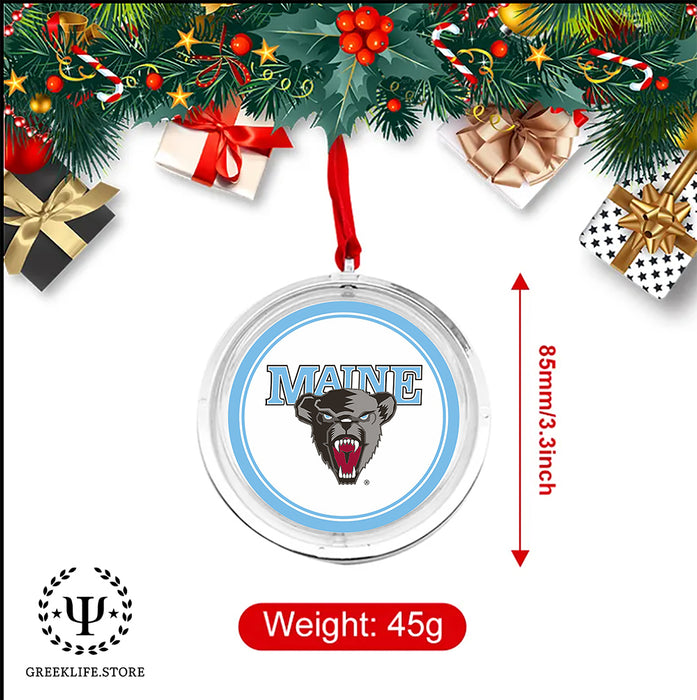 University of Maine Christmas Reversible Flat Round Ornament