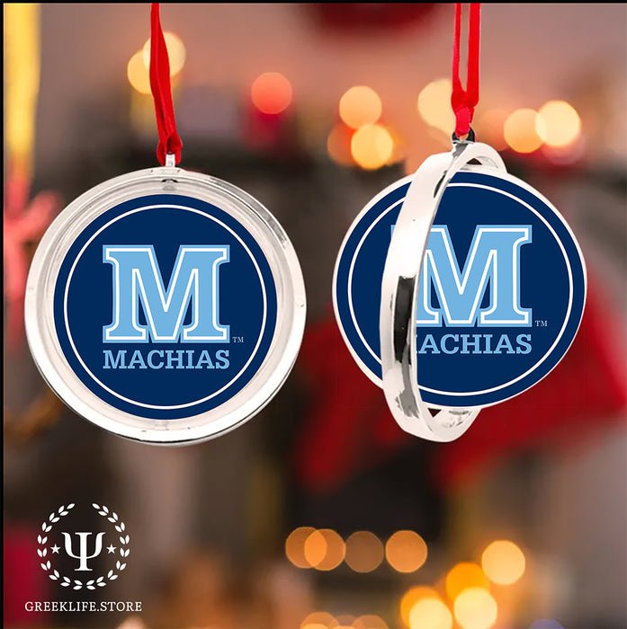 University of Maine Christmas Reversible Flat Round Ornament