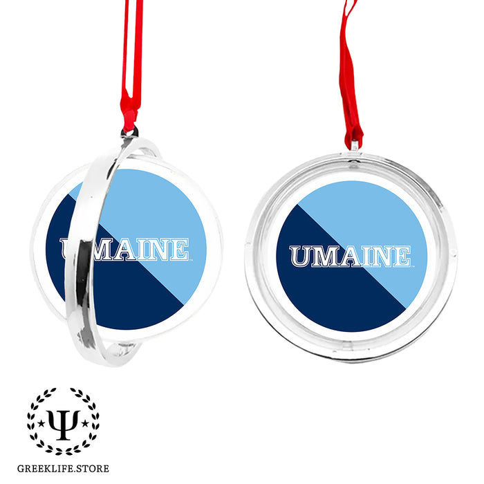 University of Maine Christmas Reversible Flat Round Ornament