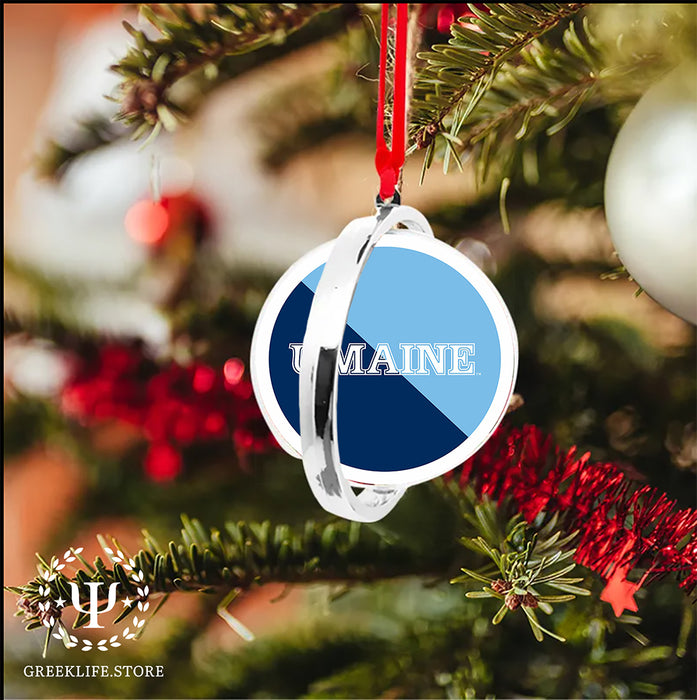 University of Maine Christmas Reversible Flat Round Ornament