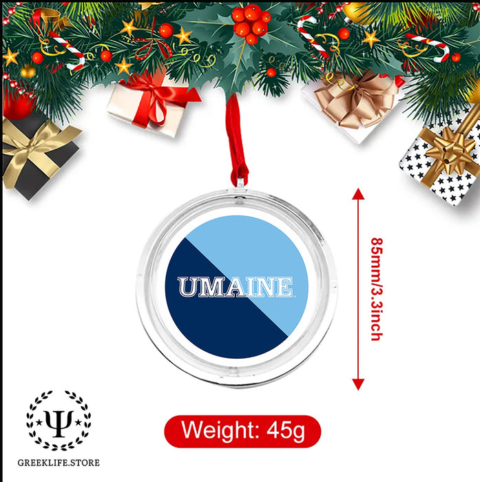 University of Maine Christmas Reversible Flat Round Ornament