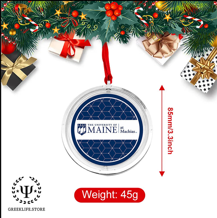 University of Maine Christmas Reversible Flat Round Ornament