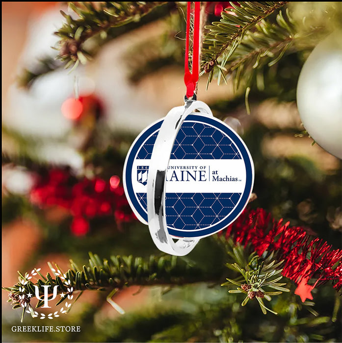 University of Maine Christmas Reversible Flat Round Ornament