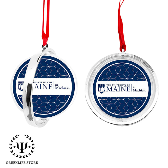 University of Maine Christmas Reversible Flat Round Ornament