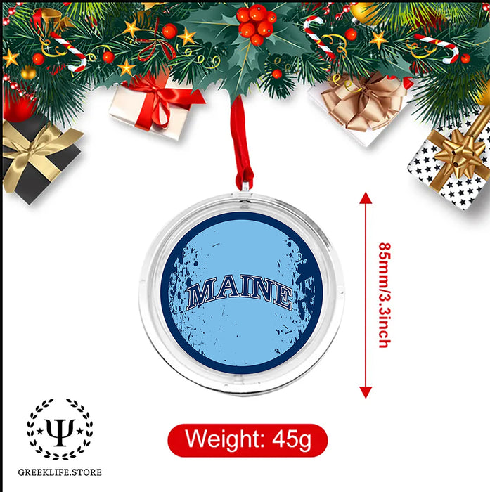 University of Maine Christmas Reversible Flat Round Ornament