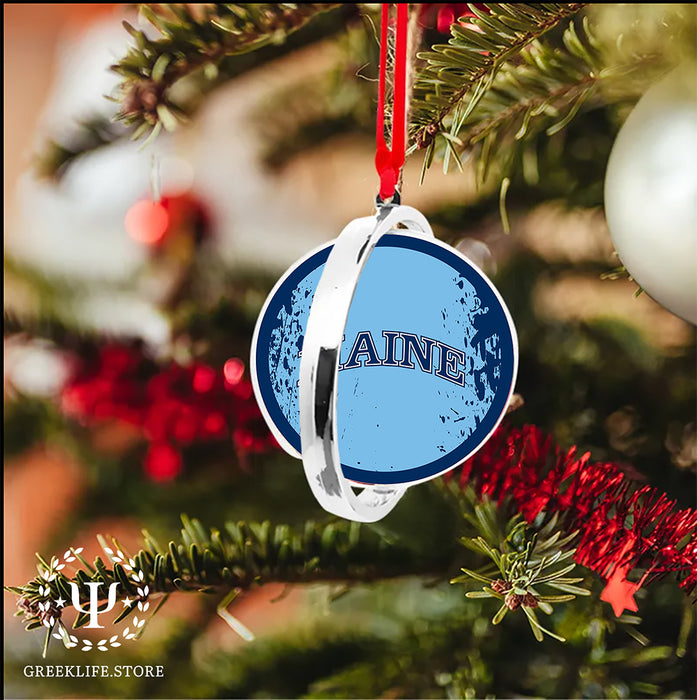 University of Maine Christmas Reversible Flat Round Ornament