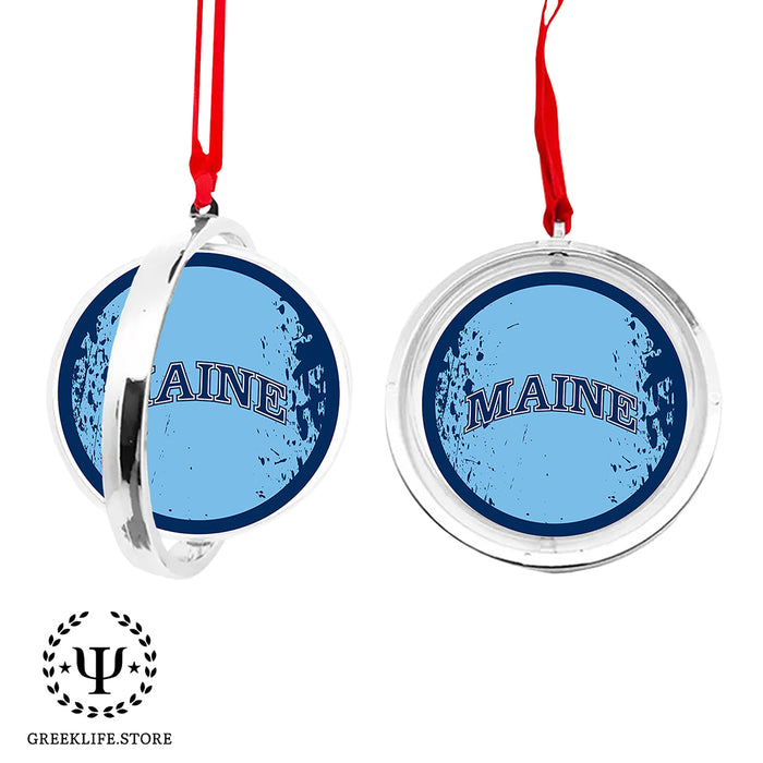 University of Maine Christmas Reversible Flat Round Ornament