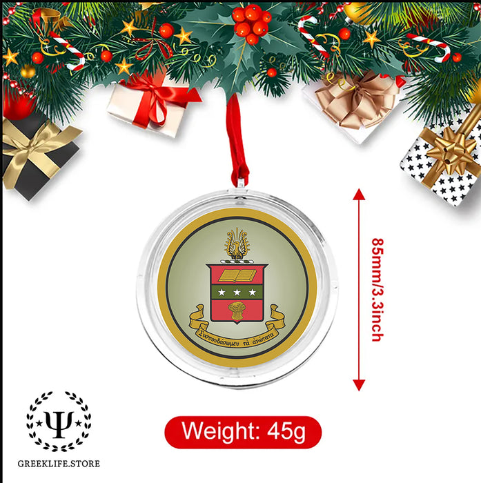 Alpha Chi Omega Christmas Reversible Flat Round Ornament