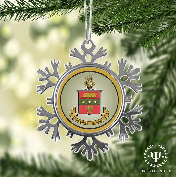 Alpha Chi Omega Christmas Ornament - Snowflake Metal