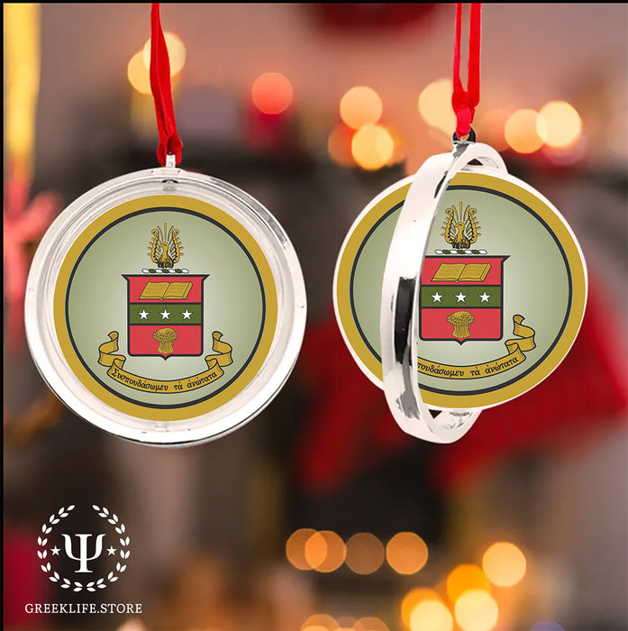 Alpha Chi Omega Christmas Reversible Flat Round Ornament