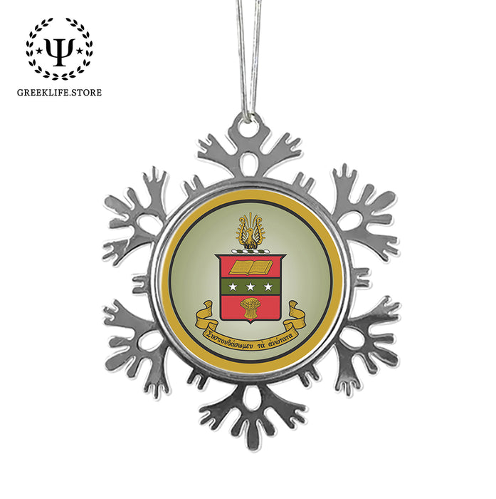 Alpha Chi Omega Christmas Ornament - Snowflake Metal