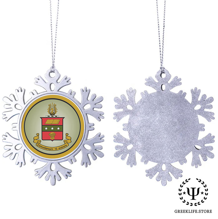 Alpha Chi Omega Christmas Ornament - Snowflake Metal