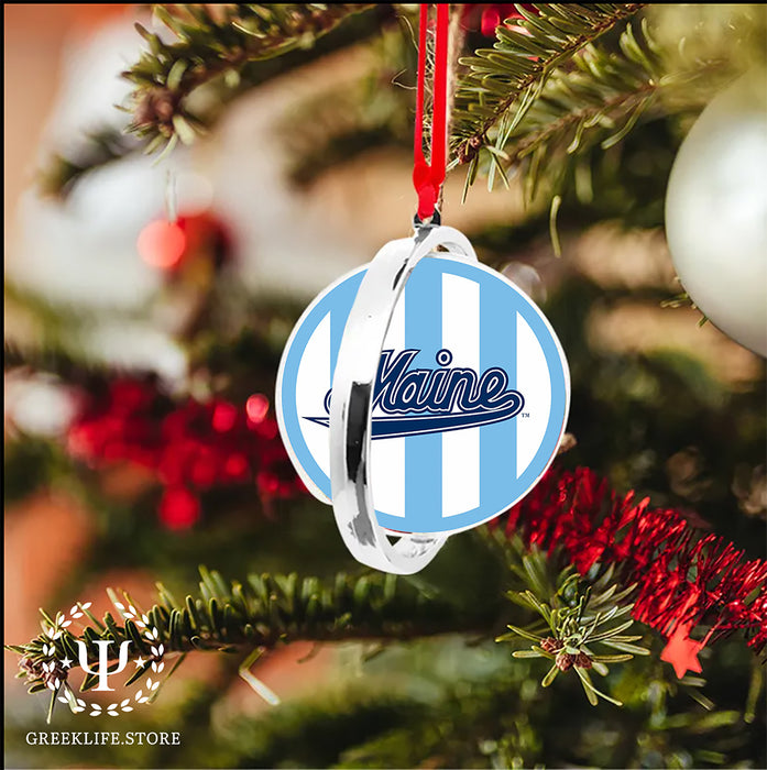University of Maine Christmas Reversible Flat Round Ornament