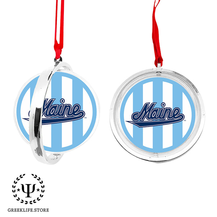 University of Maine Christmas Reversible Flat Round Ornament