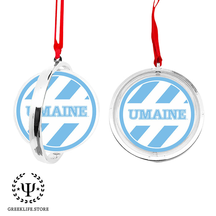 University of Maine Christmas Reversible Flat Round Ornament
