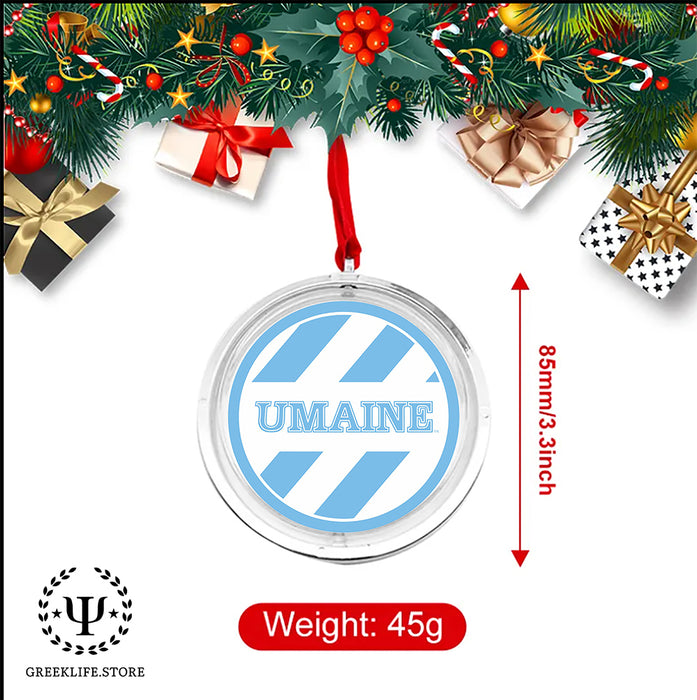University of Maine Christmas Reversible Flat Round Ornament