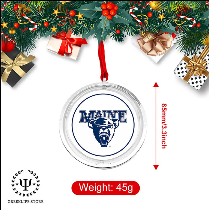University of Maine Christmas Reversible Flat Round Ornament