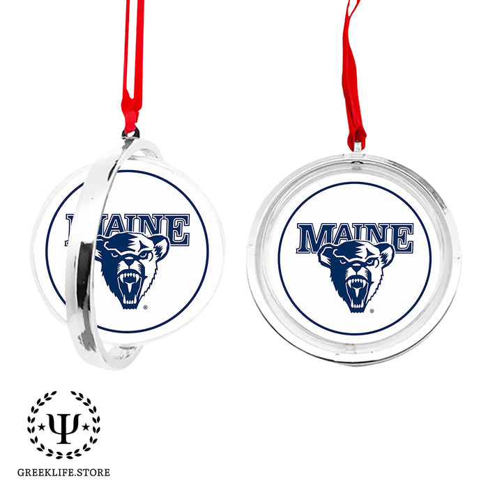 University of Maine Christmas Reversible Flat Round Ornament