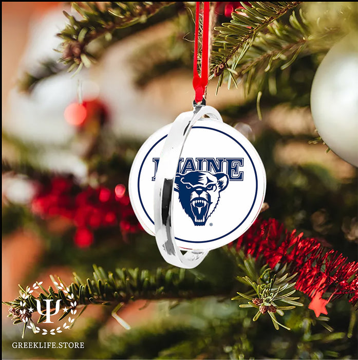 University of Maine Christmas Reversible Flat Round Ornament