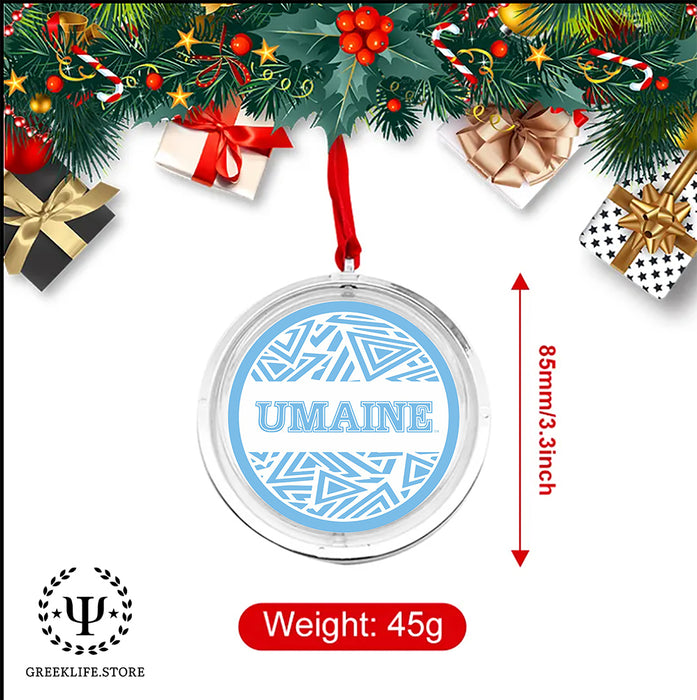 University of Maine Christmas Reversible Flat Round Ornament