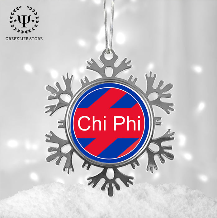 Chi Phi Christmas Ornament - Snowflake Metal