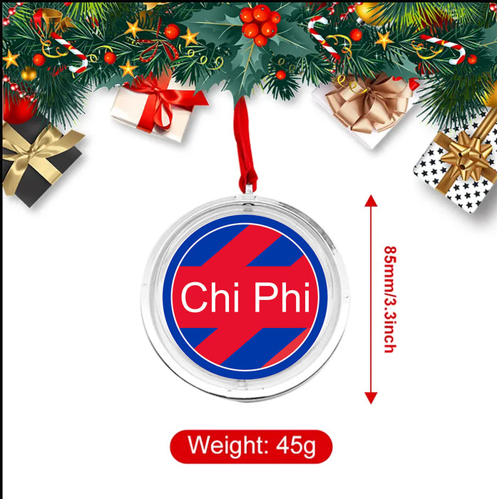 Chi Phi Christmas Reversible Flat Round Ornament