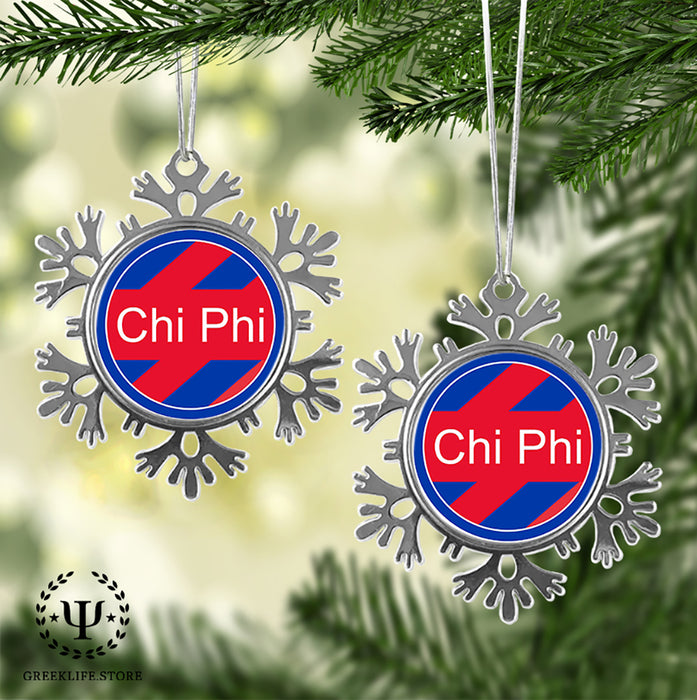Chi Phi Christmas Ornament - Snowflake Metal
