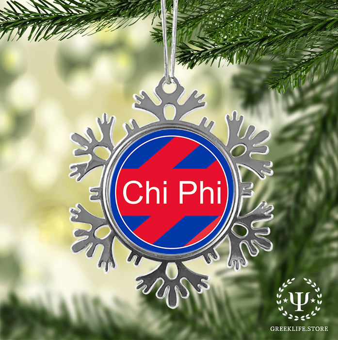 Chi Phi Christmas Ornament - Snowflake Metal