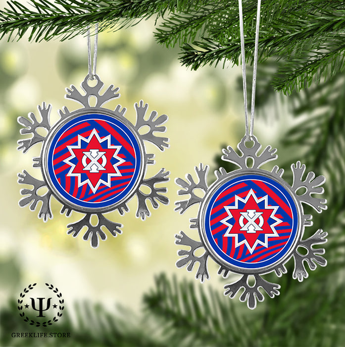 Chi Phi Christmas Ornament - Snowflake Metal