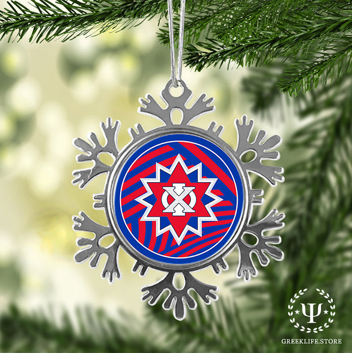Chi Phi Christmas Ornament - Snowflake Metal