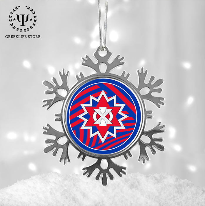 Chi Phi Christmas Ornament - Snowflake Metal