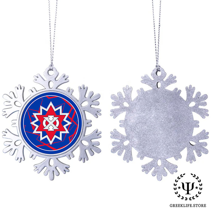 Chi Phi Christmas Ornament - Snowflake Metal